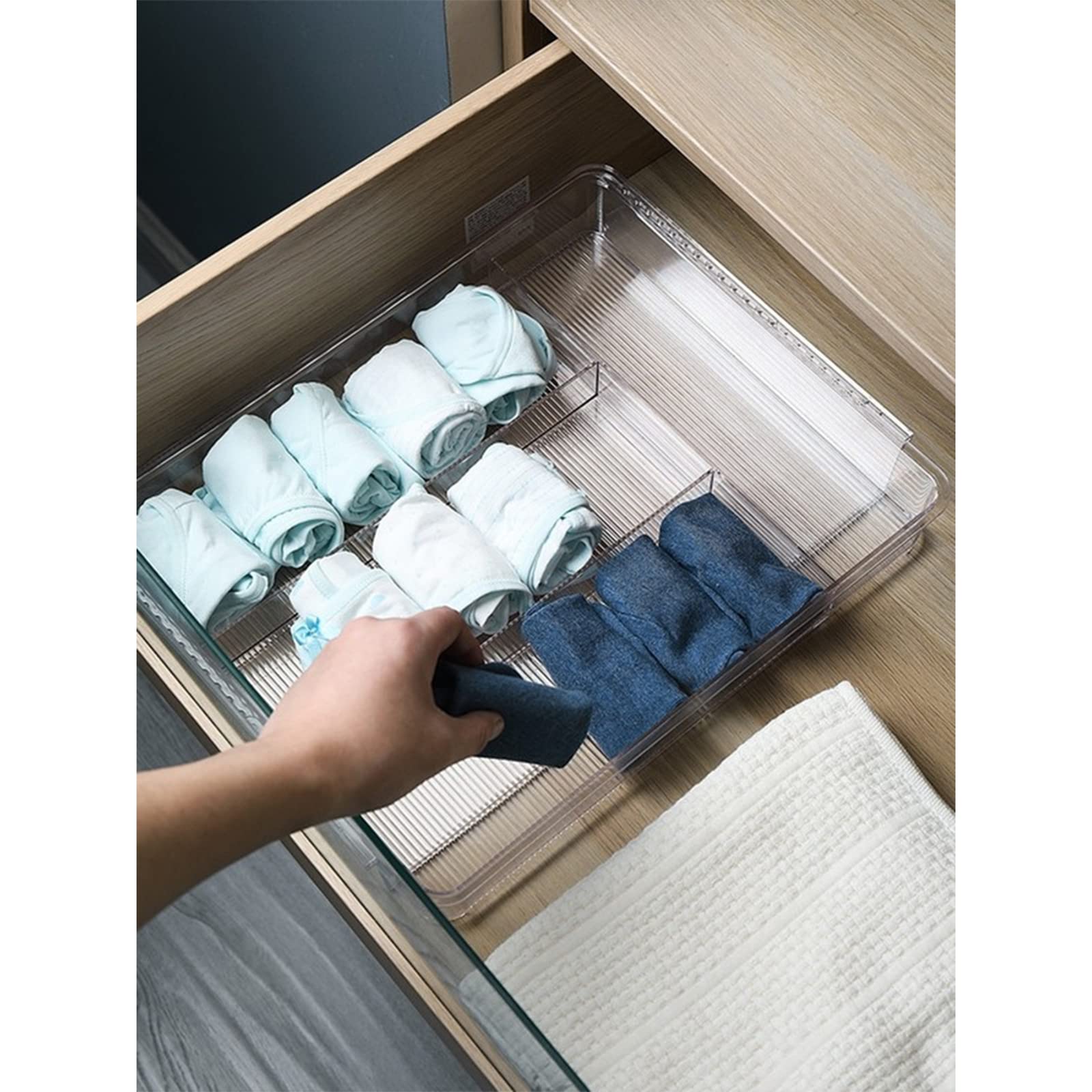 Vassoio Organizer Per Cassetti - Divisorio Antiscivolo Per Posate, Utensili Da Cucina E Trucchi - Foto 12