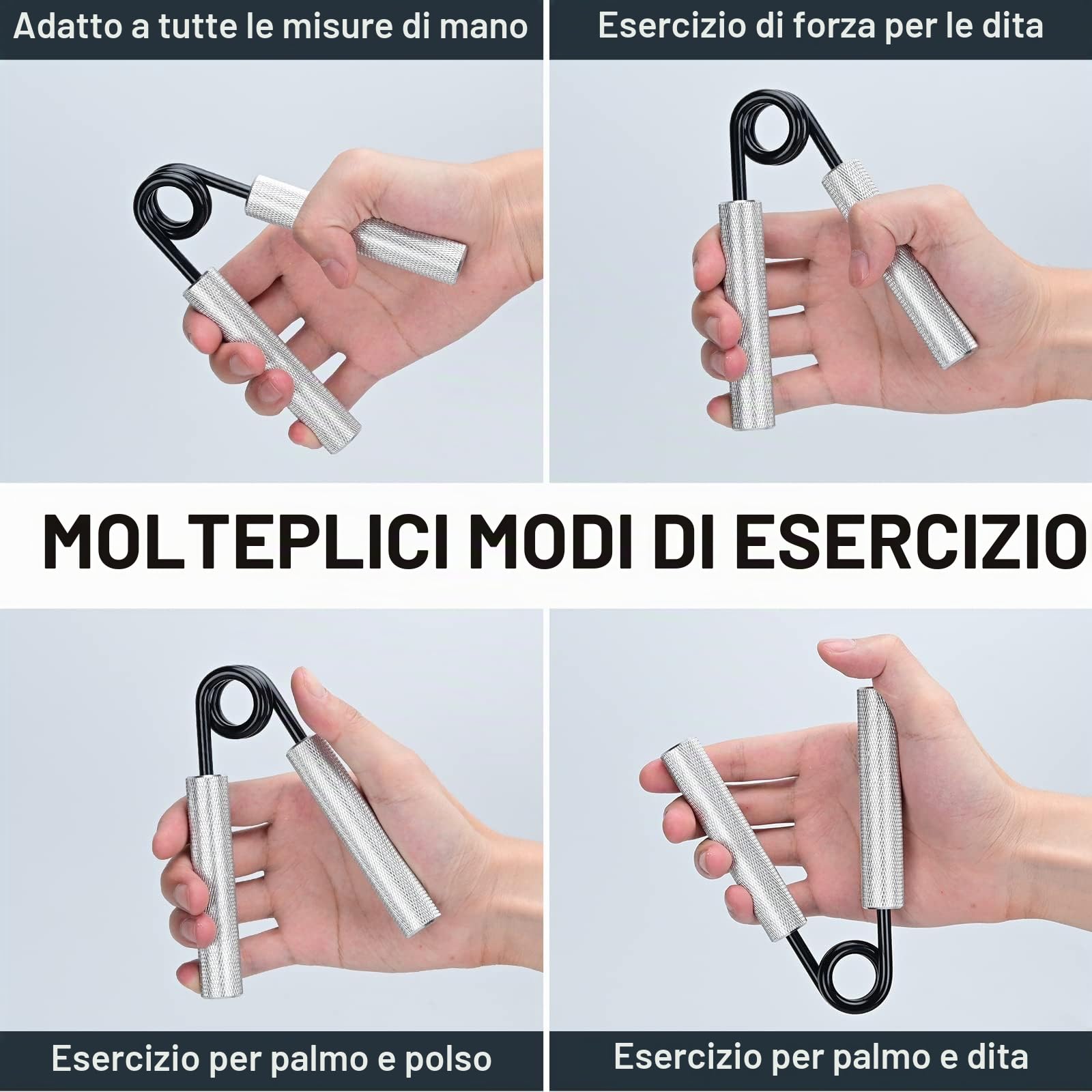 Confezione da 4/5 Rinforzi per Impugnatura (50/100/150/200/250 LBS), Metallo Antiscivolo, Resistente per la Costruzione Muscolare