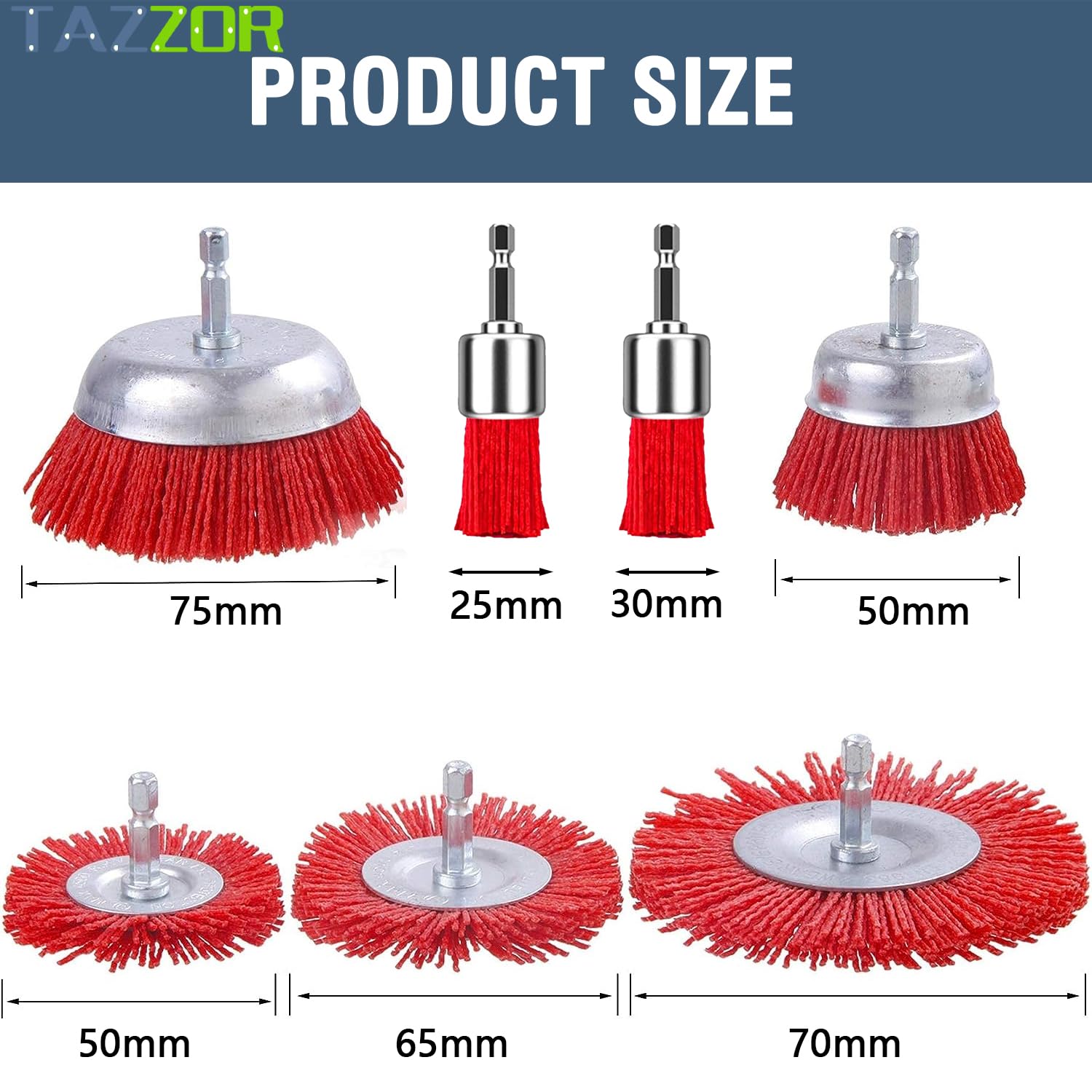 16 Stück Nylonbürsten Set - Polierbürsten Für Dremel & Rotationswerkzeuge