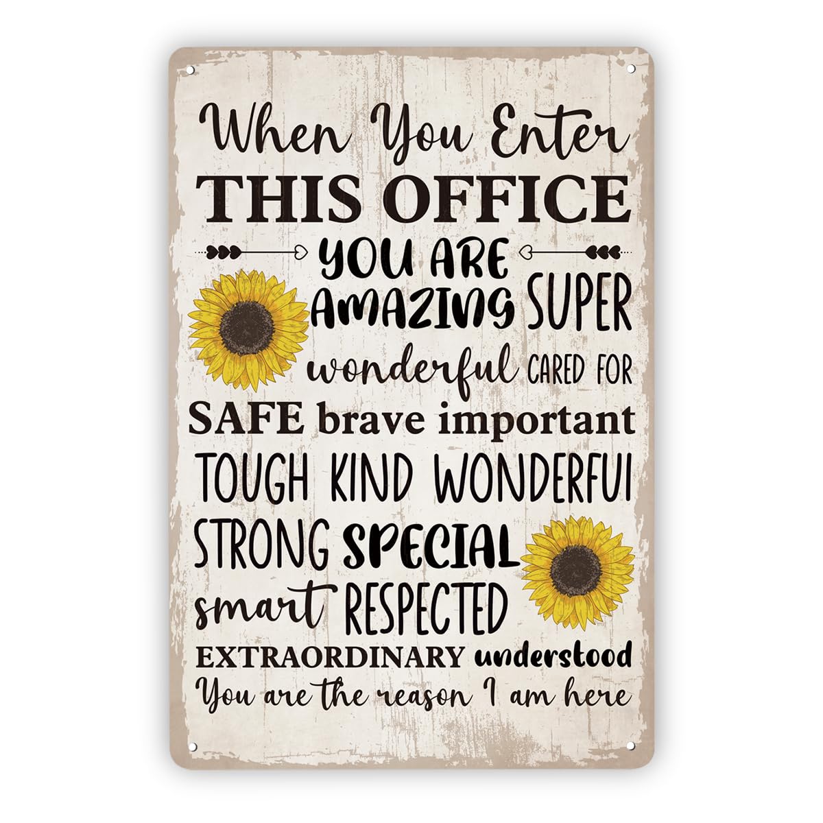 peiyeety Metal-Tin Sign, Sunflower Decor Retro Metal Tin Sign Aluminum Sign for Home Coffee Bar Wall Decor 8x12 Inch