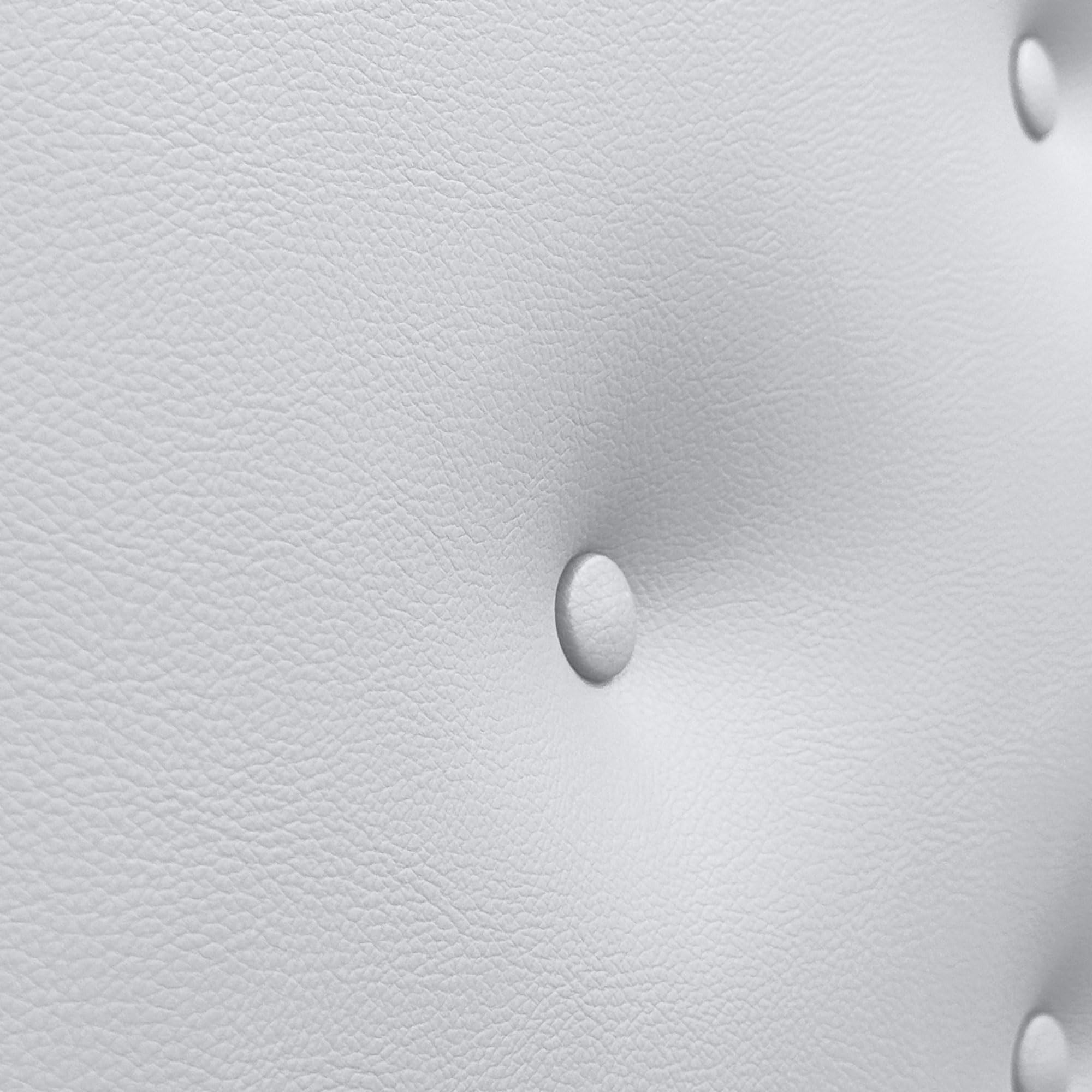 DHOME Testiera in Similpelle o Tessuto ACUALINE con 3 File Intervallate di Bottoni Testata Imbottita Letto di Lusso (Similpelle Bianca, 160cm)