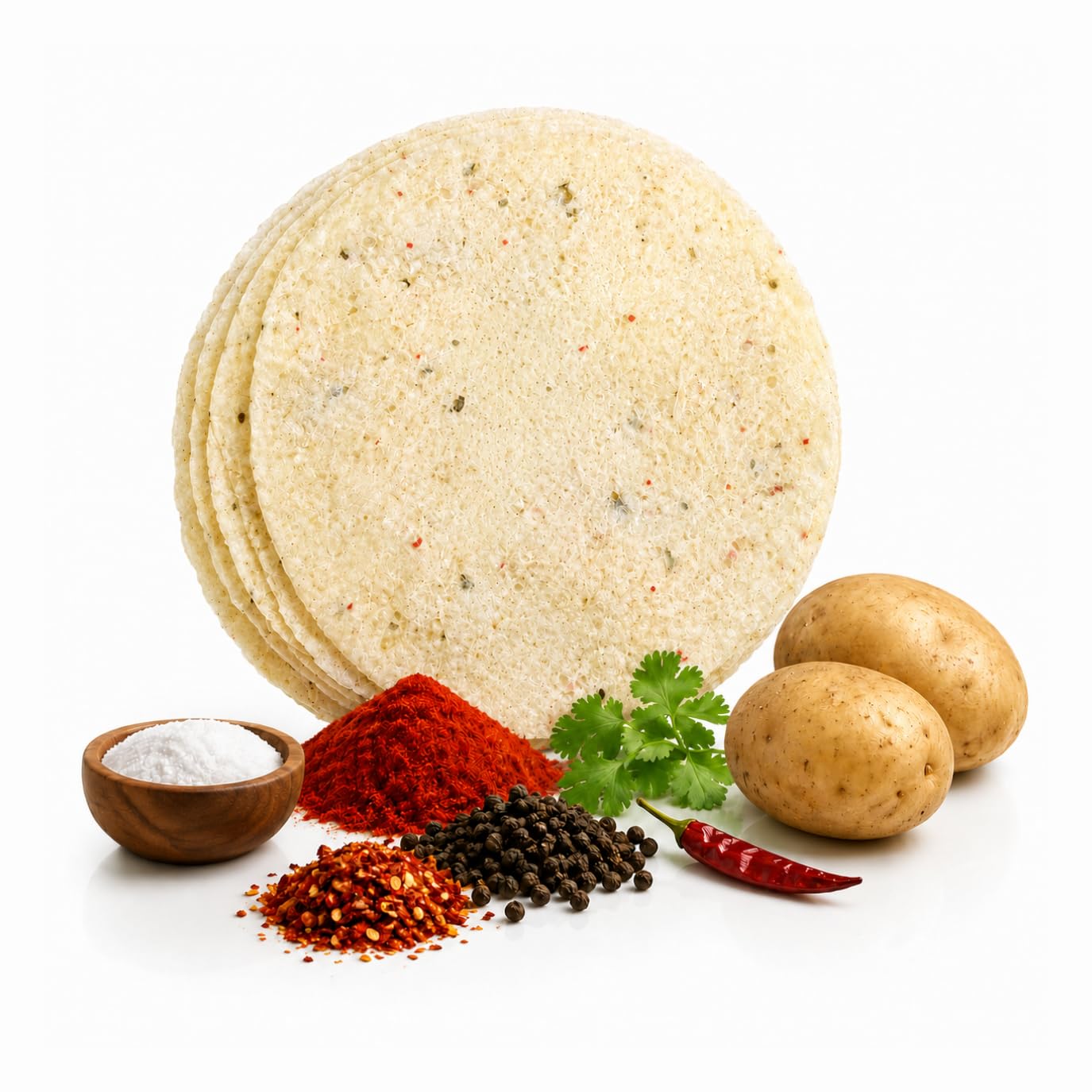 SHREE BANDHU Banarasi Aloo Papad | Handmade Sun-Dried Potato Papad | Traditional Indian Crispy Snack | Ready to Fry or Roast | Authentic Varanasi Style Papad | Homemade Taste (400 Gram, Pack Of 1)-image-42