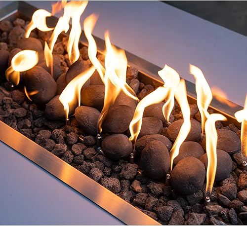 Miniatura 6 de Stanbroil 24 piedras ligeras de fibra de cerámica para interiores y exteriores, insertos de gas, sin ventilación, sin ventilación, eléctricas, al