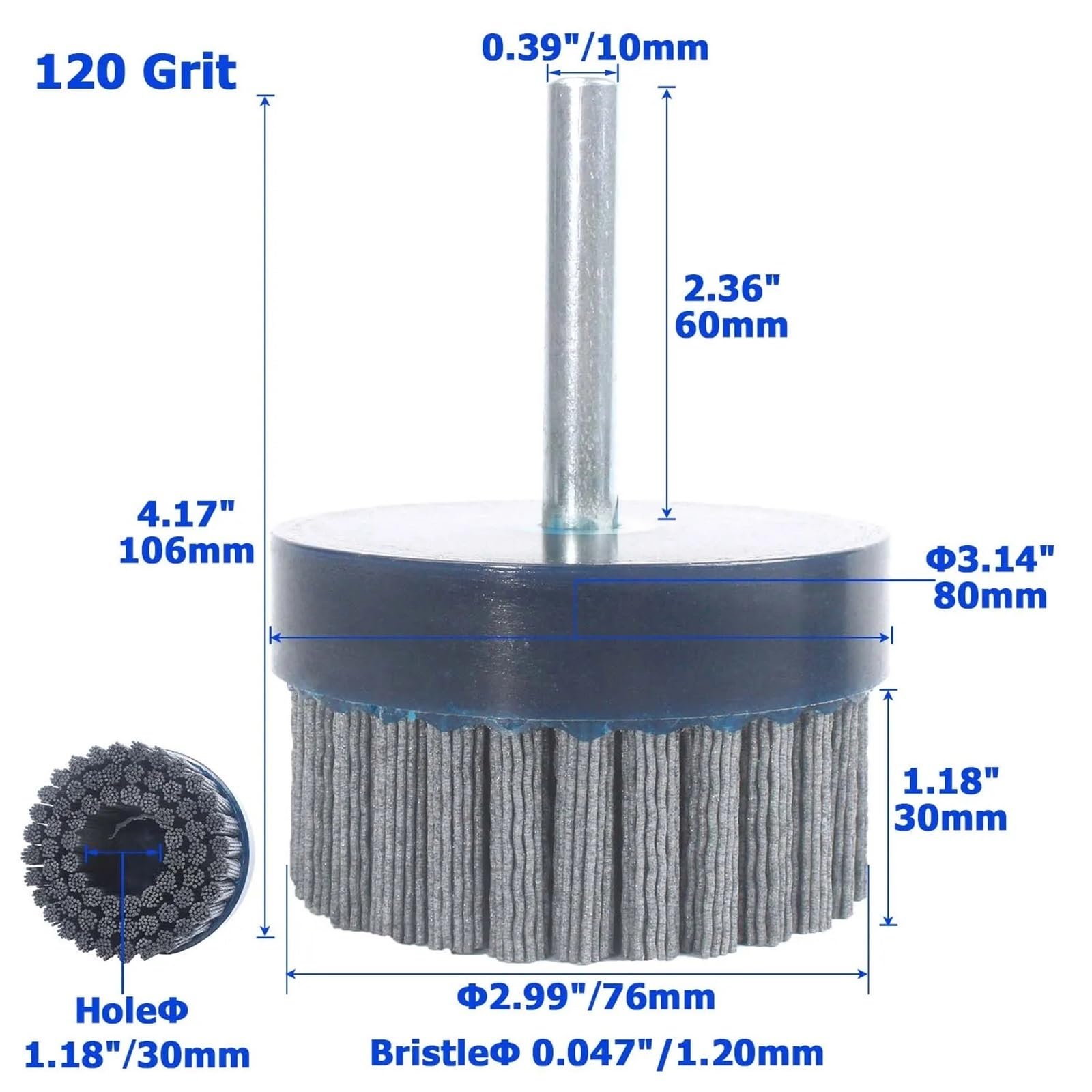 Szczotki ścierne z nylonu tarczowego Węglik krzemu Wykańczanie powierzchni Gratowanie Usuwanie rdzy Szczotka do czyszczenia Mocna frezarka CNC(Grit120 Dia80mm)