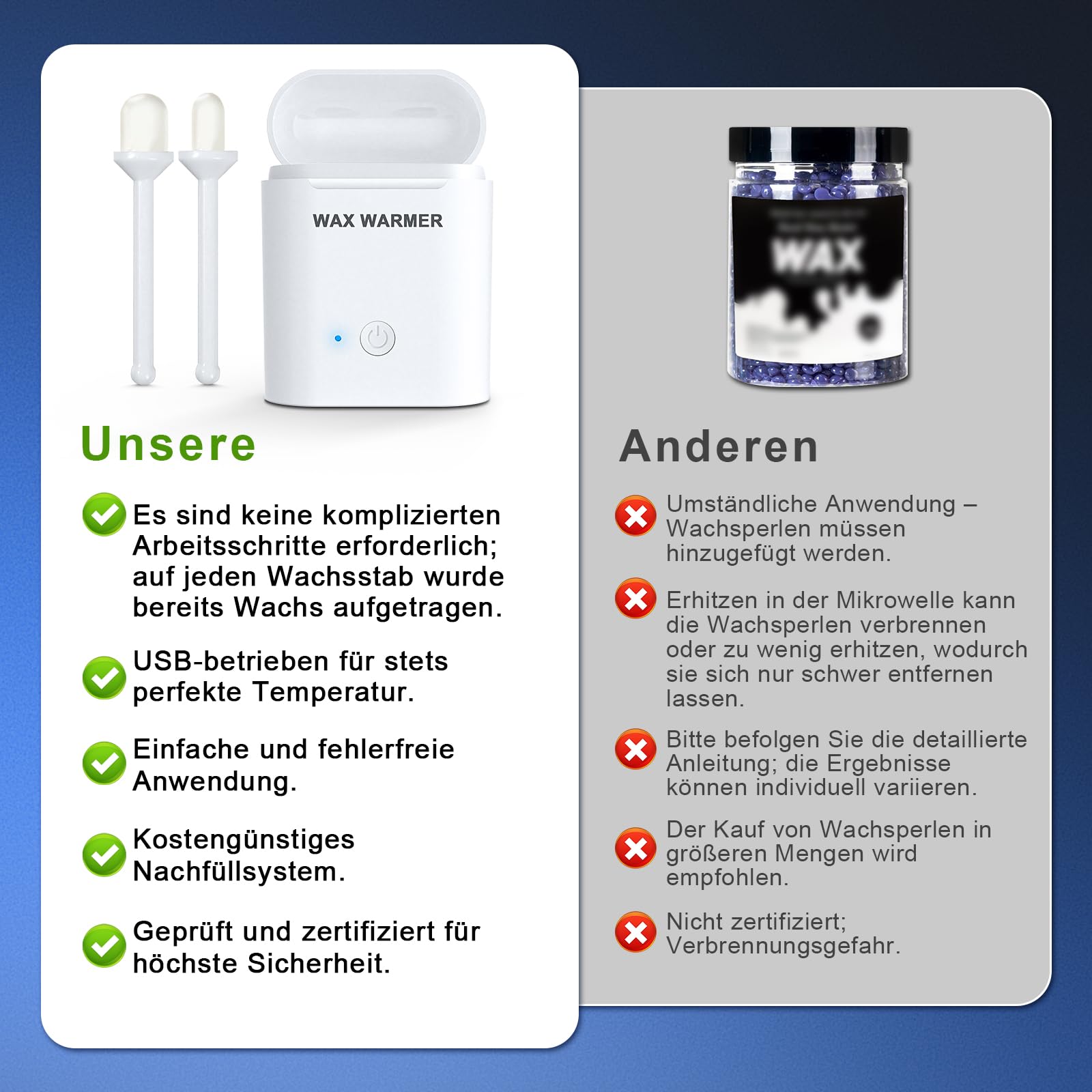 Épilateur pour poils de nez et oreilles – Kit d'épilation à la cire alimenté