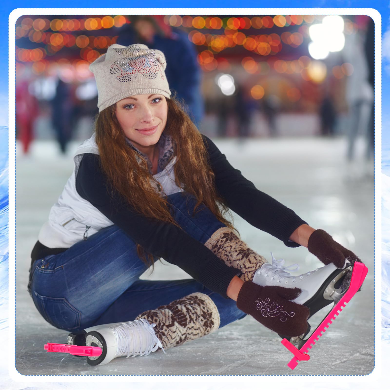 VioraWhite El kit de 4 pares de protectores de patinaje sobre hielo incluye 2 pares de protectores de patinaje sobre hielo y 2 pares de fundas para cuchillas de patinaje, accesorios de patinaje sobre