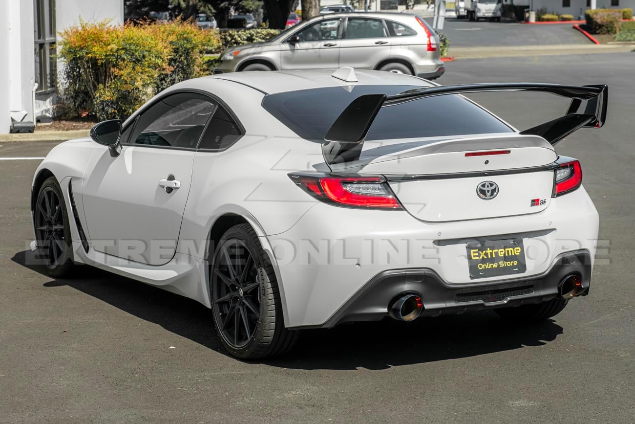 Replacement for 2022-Present Subaru BRZ | Toyota GR86 Models STi Style ABS Plastic Rear Trunk Spoiler High Wing (Painted Glossy Black)