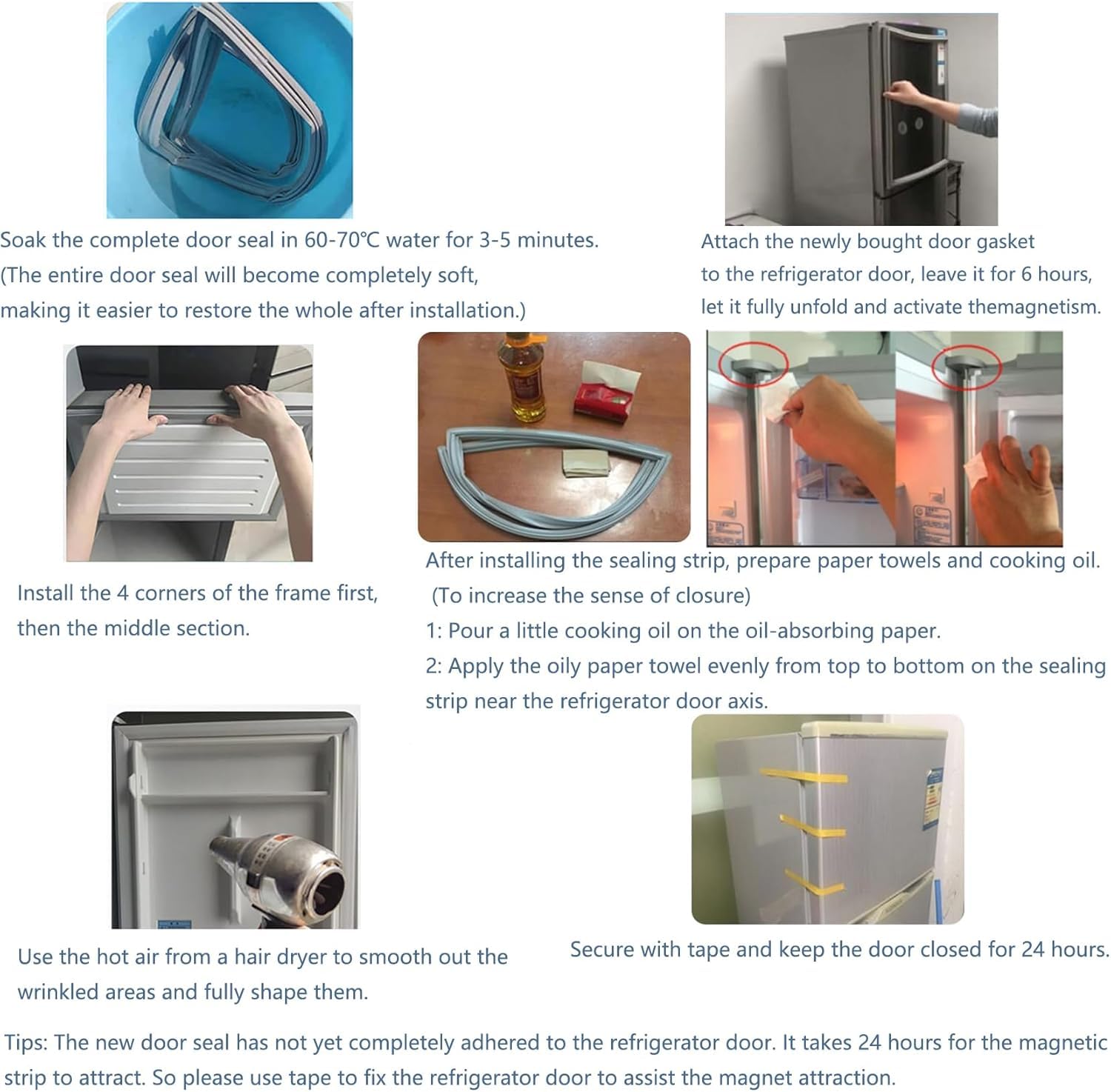 Repuesto de junta de puerta de refrigerador, opción de tamaño personalizado, duradero y flexible para un sellado eficiente del congelador y el refrigerador