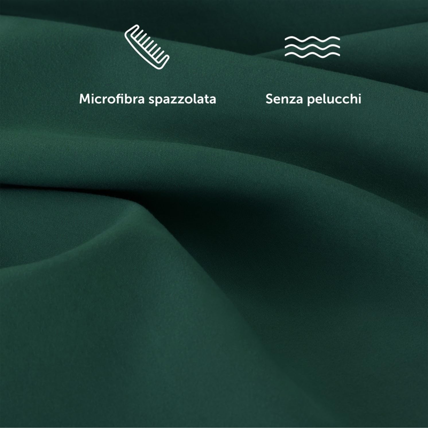 Blumtal Copripiumino Matrimoniale 260x240 e Federe 65x65 - Set di Lenzuola in microfibra extra morbida certificata Oeko-Tex, Set Copripiumino Matrimoniale con 2 Federe - 3 pezzi - Verde Scuro