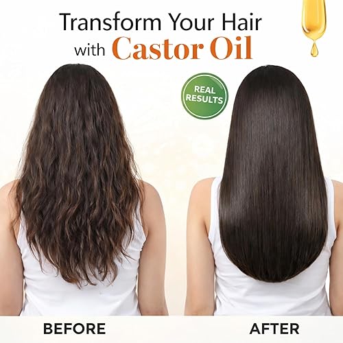 Miniatura 2 de Aroma Magic Aceite de ricino 100% prensado en frío para el crecimiento del cabello y el cuidado del cuero cabelludo, aceite de ricinus communis puro