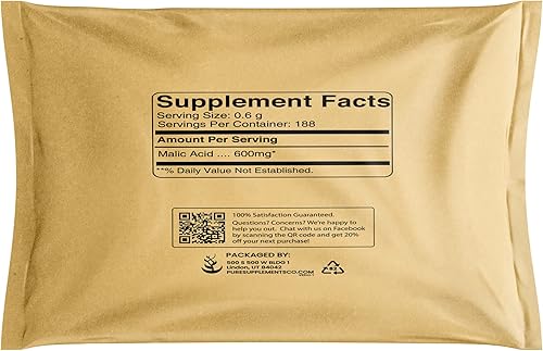 Miniatura 2 de PURE ORIGINAL INGREDIENTS Cristales de grado alimenticio de ácido málico (4 onzas), sabor agrio