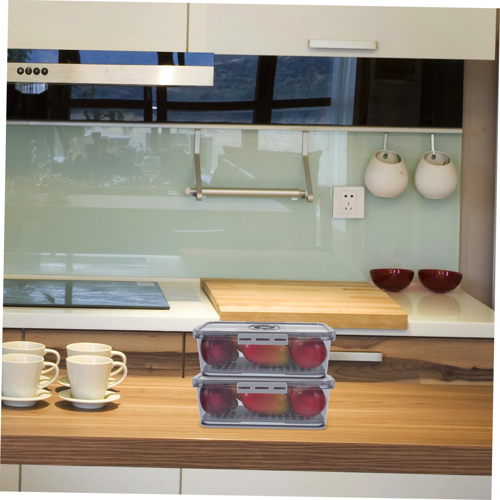 SOLUSTRE Organizador De Refrigerador Contenedores Herméticos De Almacenamiento De Cocina De Contenedor De Alimentos