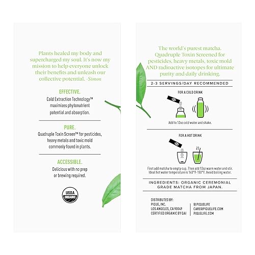 Miniatura 2 de Pique Matcha orgánico Sun Goddess Matcha - Polvo de té verde matcha de grado ceremonial real energía apoyo inmunológico producción saludable de