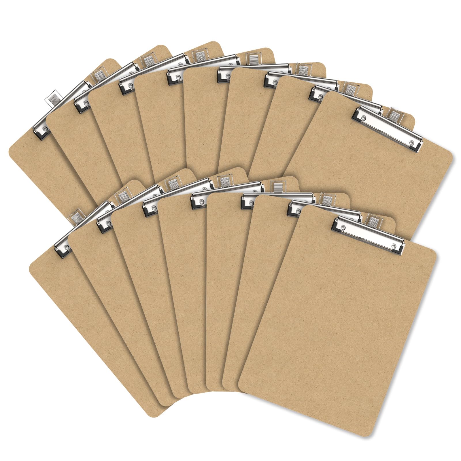 Portapapeles de madera a granel, 8.5 x 11 pulgadas con soporte para bolígrafo, dimensión estándar A4 de 9 x 12.5 pulgadas, tablero duro tamaño carta A4 para aula, estudiantes, oficina y