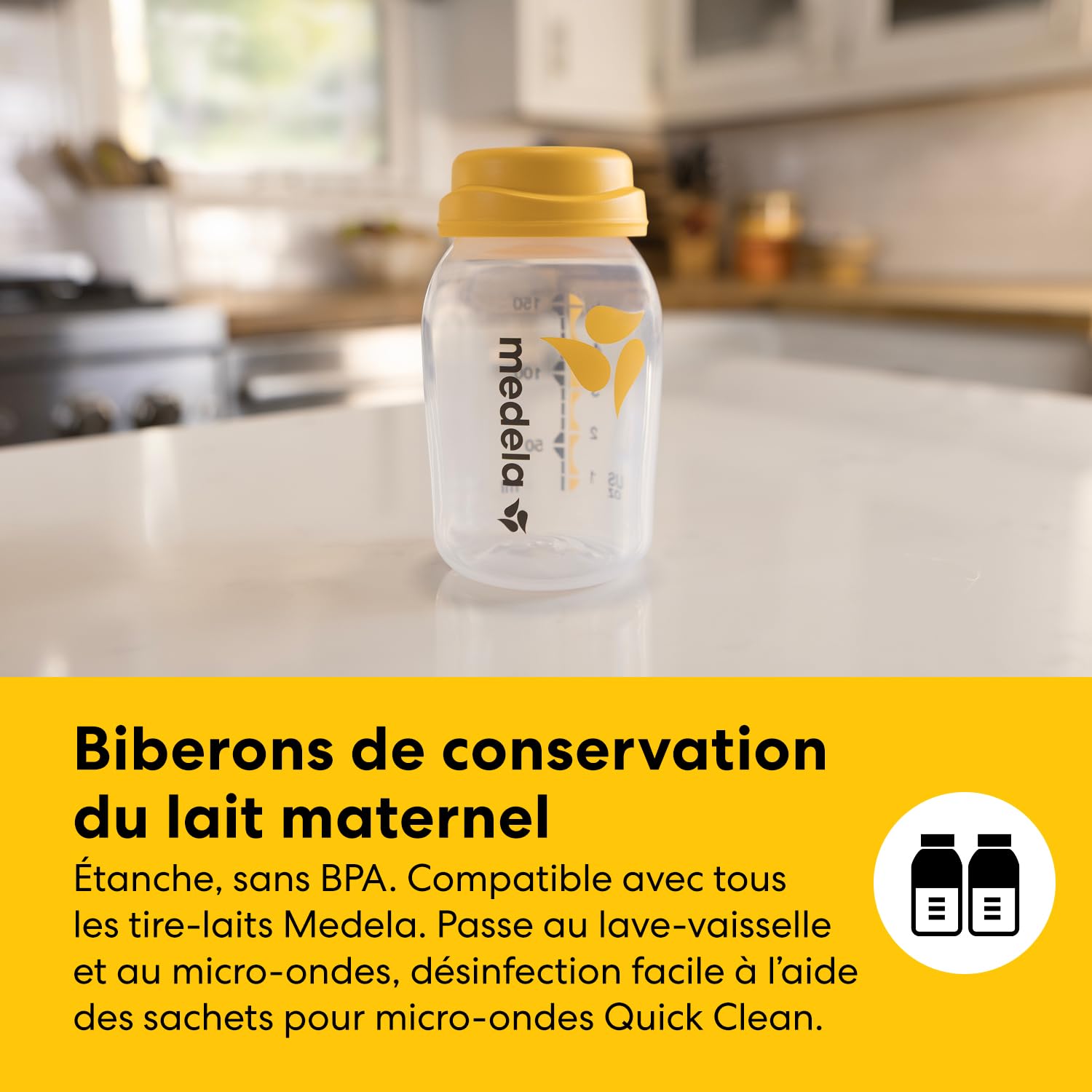 Medela kit de conservation du lait maternel tout-en-un avec biberons de 150 ml, sachets Easy Pour et réutilisables, sachet pour micro-ondes Quick Clean et sac isotherme avec poche de glace profilée