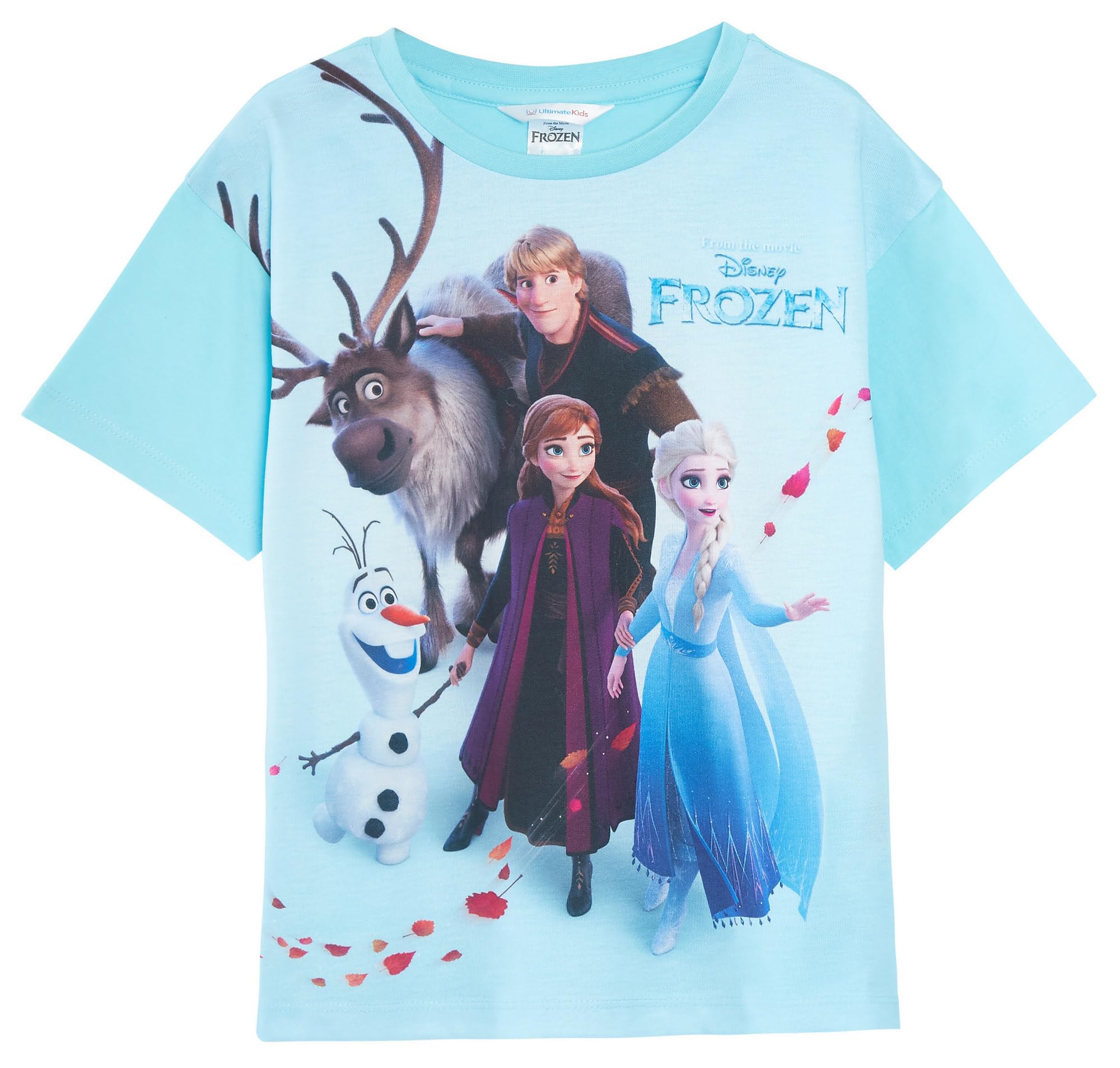 Disney Confezione da 3 magliette di Frozen, per bambini, con Elsa e Anna, in cotone, idea regalo