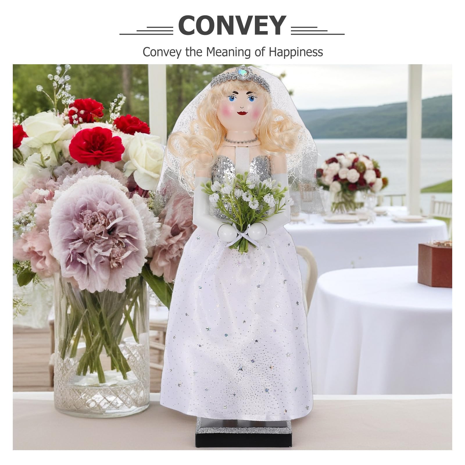 Sewroro Figura Cascanueces Soldado de Madera Clara para Bodas Festivas