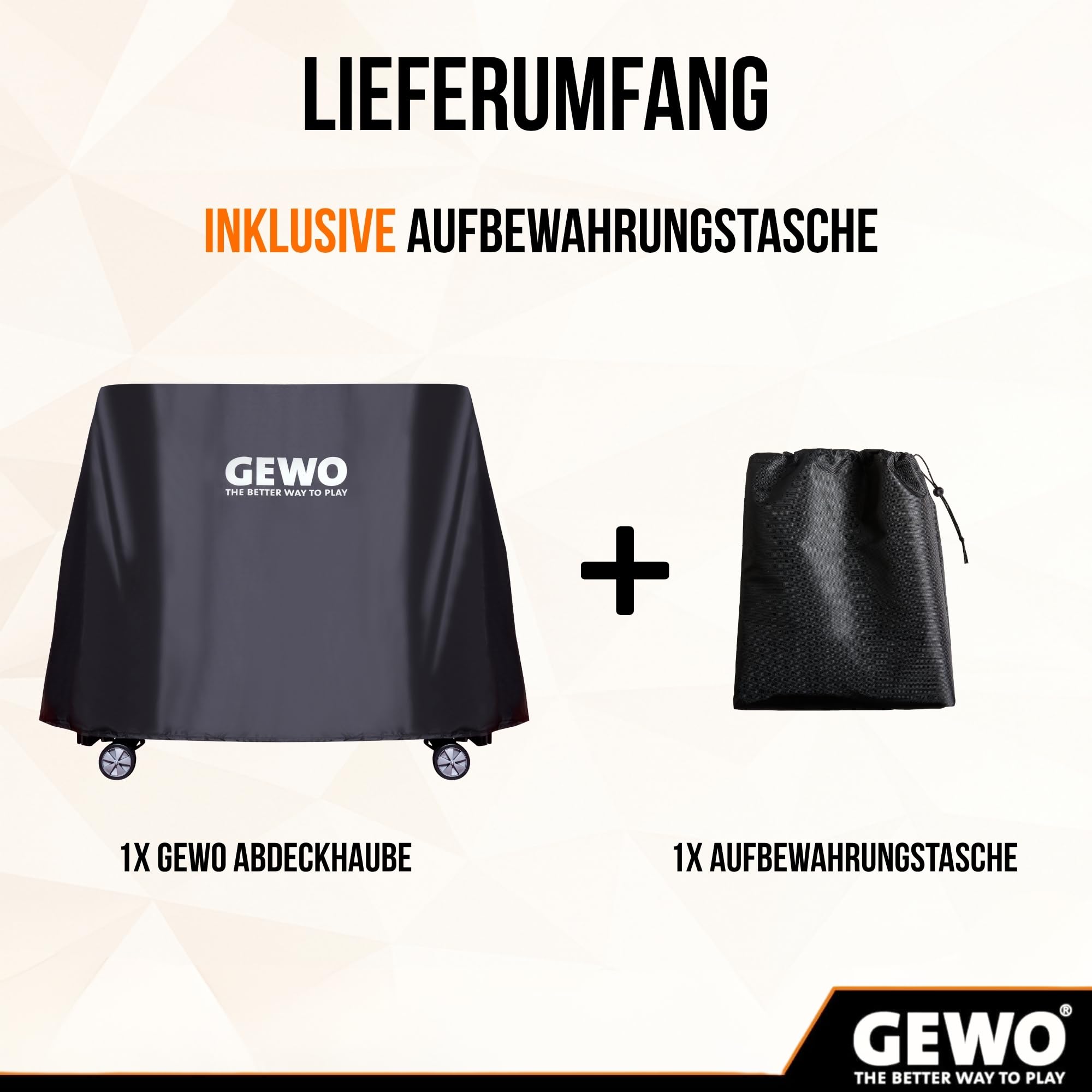 GEWO Robuste Universal Abdeckung für Tischtennisplatte Outdoor 600D Oxford Gewebe, Tischtennis Hülle, Abdeckplane Tischtennistisch Outdoor, Wetterfest UV-beständig