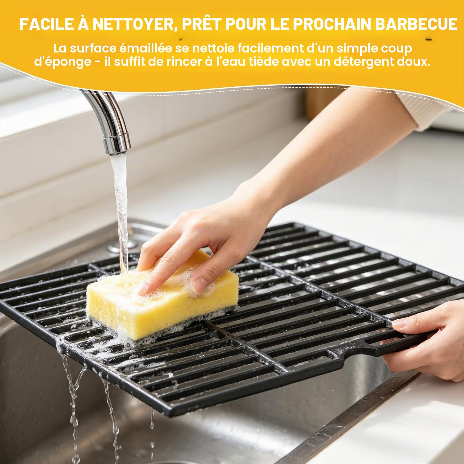 GFTIME 41,9 x 54,6 cm Grille de Barbecue en Fonte Émaillée de Rechange pour Tepro Toronto, Aktiva Angular, EL Fuego Montreal, TAINO Hero XL, Accessoires pour Barbecue, Lot de 2