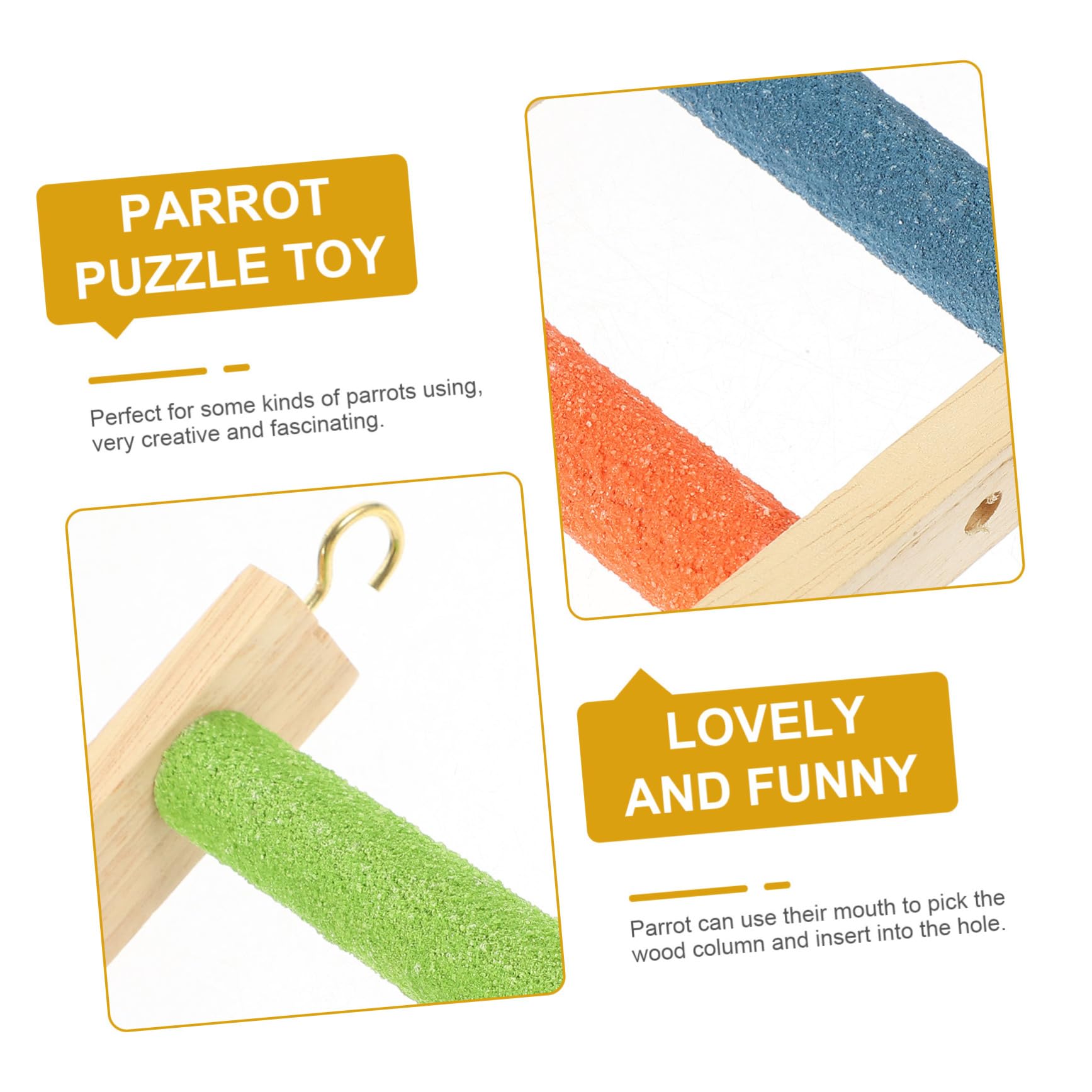 COSMEVIVI Parrot Ladder for Climbing and Training Step Ladder for Parrots Hamsters and Chinchillas Stimulate Play and Exercise Pet Bird Accessory