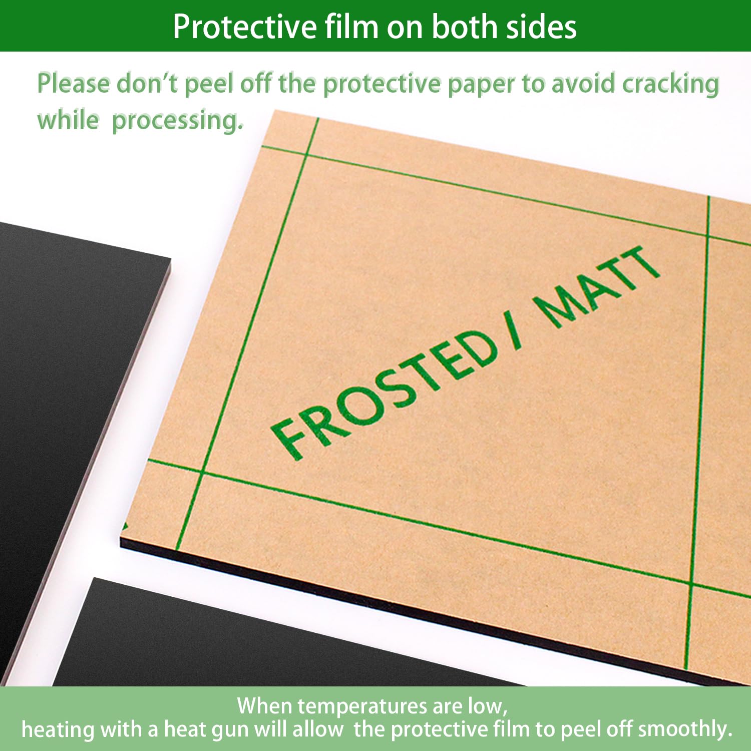 Black Matte Acrylic Sheets - 8x12 Inch -6