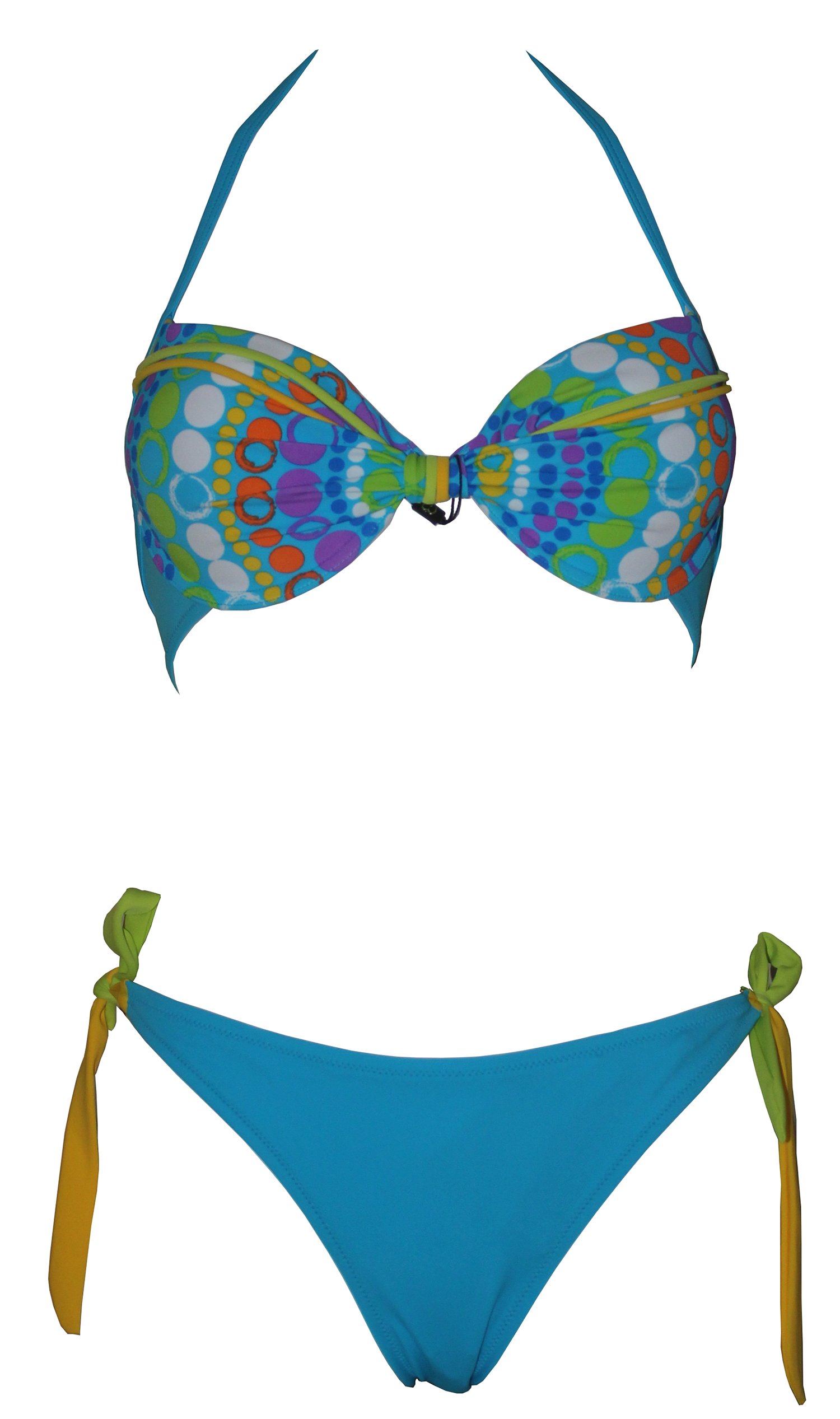 MIDUOBeachwear Blue Padded 2 Piece Bikini Set Swimsuits for Women, UK Size 12/14/16