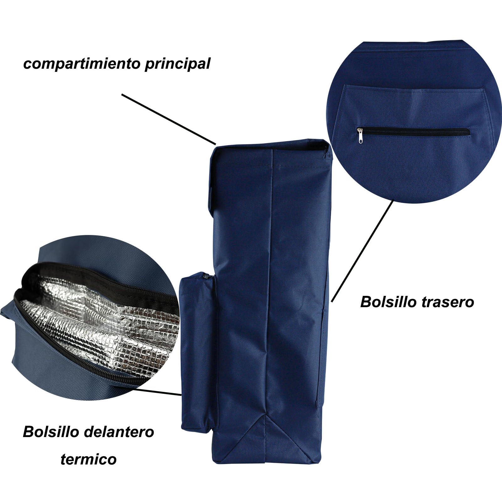 Various Carrito de Compra Plegable con Bolsa Térmica Impermeable y 4 Ruedas,Ligero, 105x44x38cm,40 litros,Resistente y Reutilizable – Burdeo