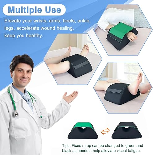 Miniatura 15 de Almohadas de elevación de piernas, almohada de pie, protectores de talón para úlceras por presión, después de la cirugía, hinchazón de pies