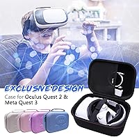 Vista 6 de LTGEM - Funda VR compatible con Meta Quest 3S / Quest 3 / Quest 2 / Vision Pro, auriculares portátiles para juegos de realidad virtual y Azul