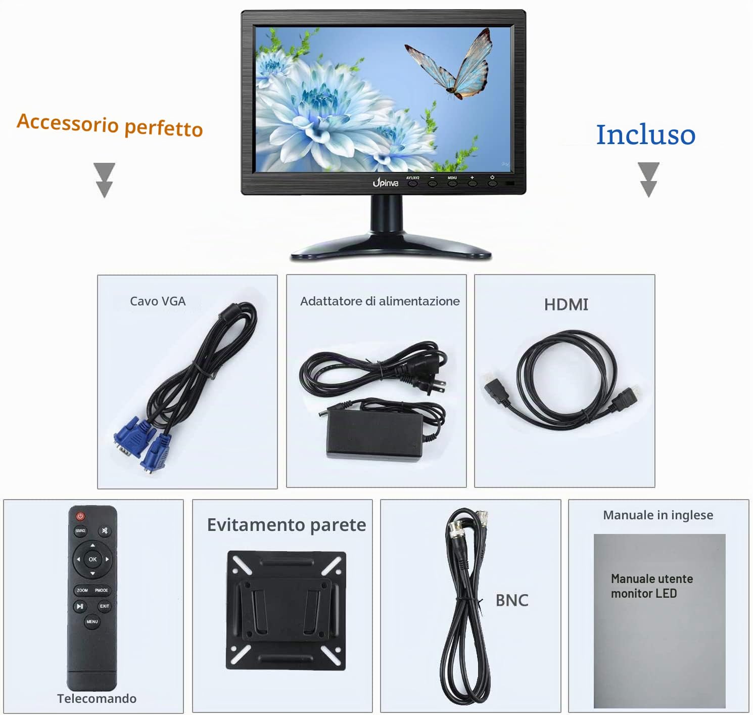 10.1 pollici Monitor CCTV Display Sicurezza Schermo telecamera di sicurezza Multifunzione HDMI AV BNC VGA Ingresso interfaccia USB monitor del computer Risoluzione 1280X800