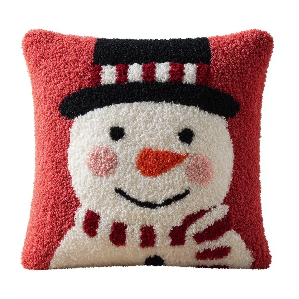 AxiangziK Latch Hook Cushion Kit 43x43cm,Cute Snowman