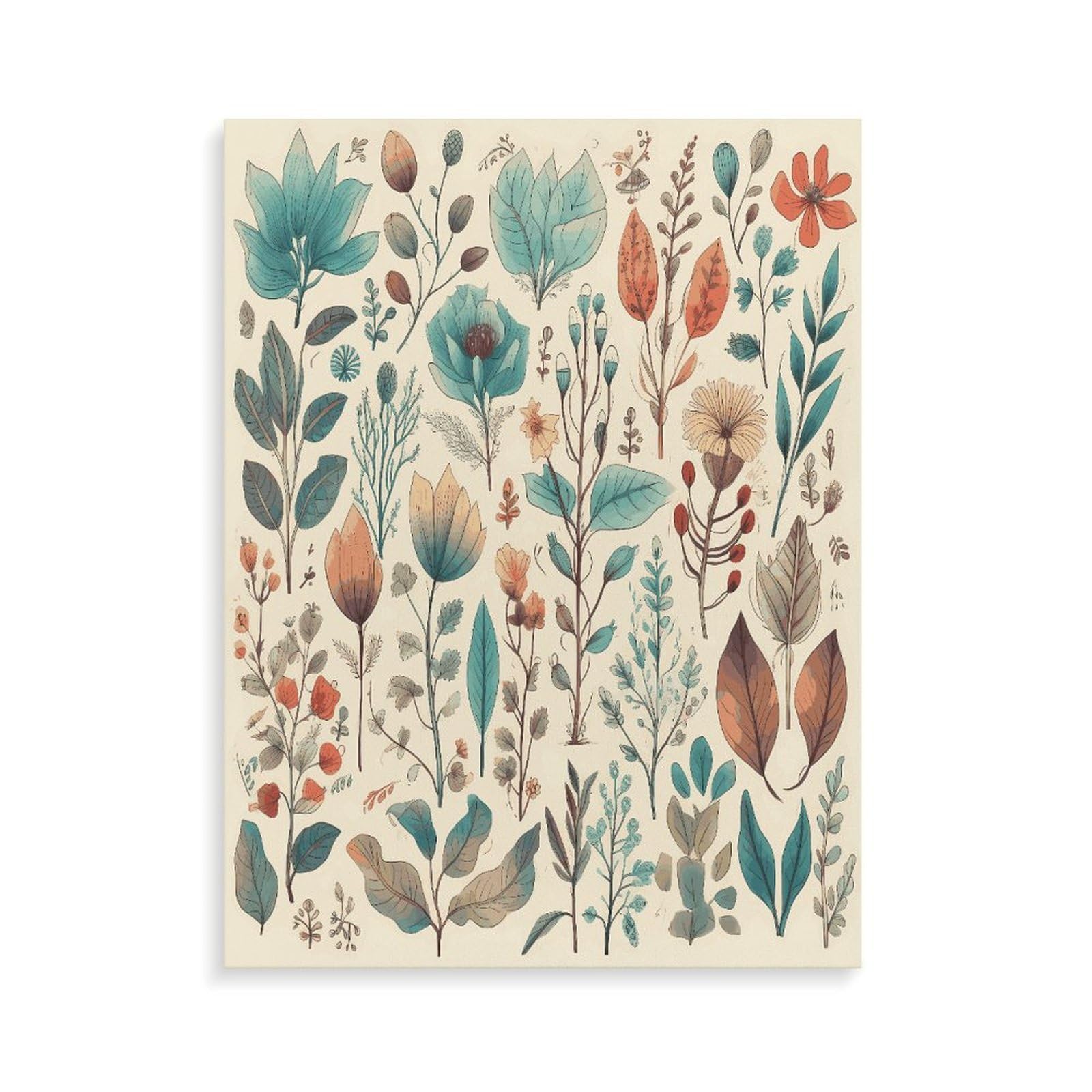 LPAGBCNU Malen nach Zahlen mit Blumen und Blättern, Set für Erwachsene, Anfänger, Erwachsene, Malen nach Zahlen, Kits auf Leinwand, DIY-Acryl-Ölfarben, Malerei mit Pinseln für Geschenk, Heimdekoration