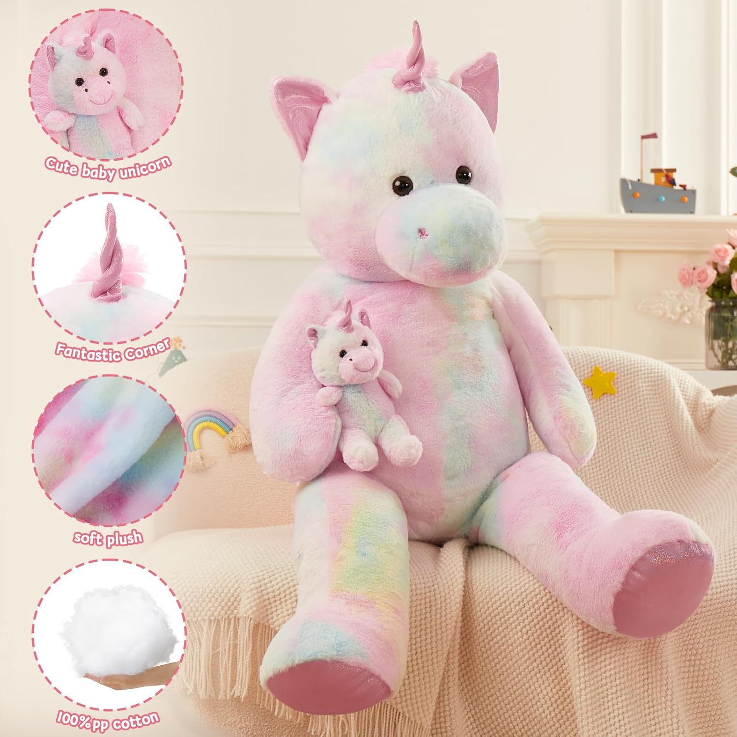 MorisMos Giant Unicorn Stuffed Animal Foot,51'' Brazil Ubuy