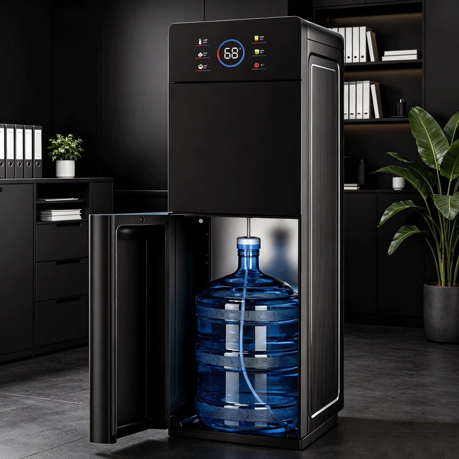 JBKNAN Freestanding Bottom Loading Water Dispenser,Digital LED Display,Bottled Water Cooler Chiller Machine With 5 Temperature Settings,For Home Office Coffee Tea Bar Dorm