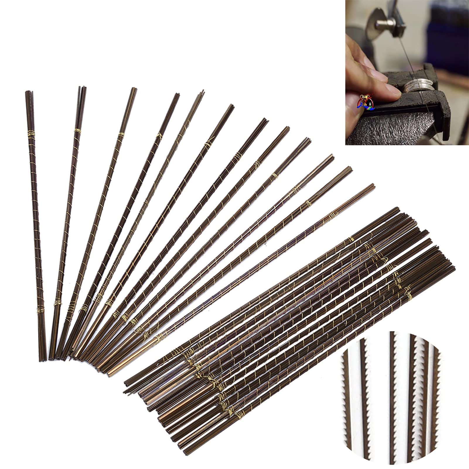 hojas de sierra de desplazamiento 144 unidades sierra para joyeria Hoja de corte de sierra de acero con alto contenido de carbono para la fabricación de joyas Hojas de sierra de marquetería (0#)