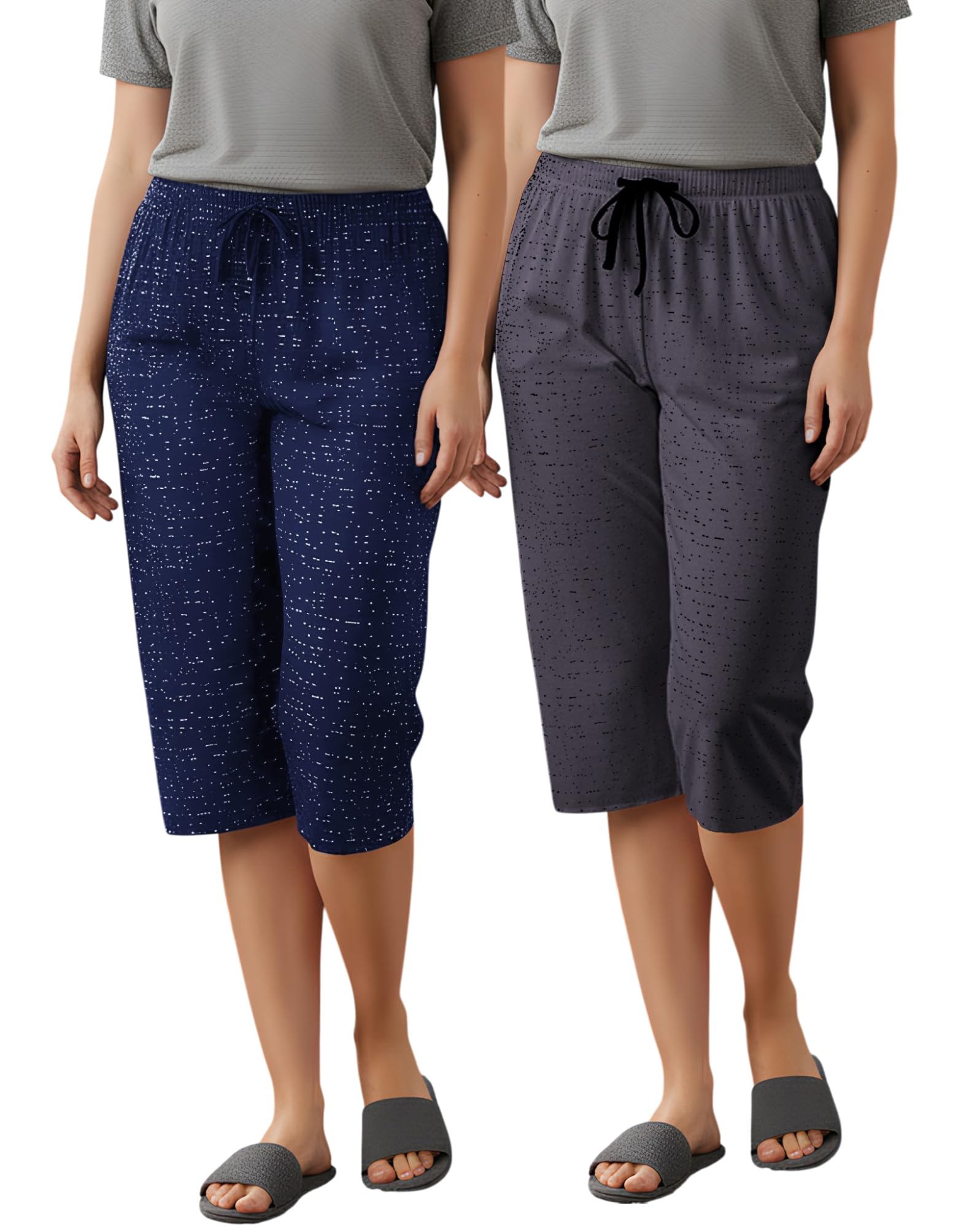 GUIDE Women Cotton Regular Fit Printed Capri (Pack of 2)-picture-10