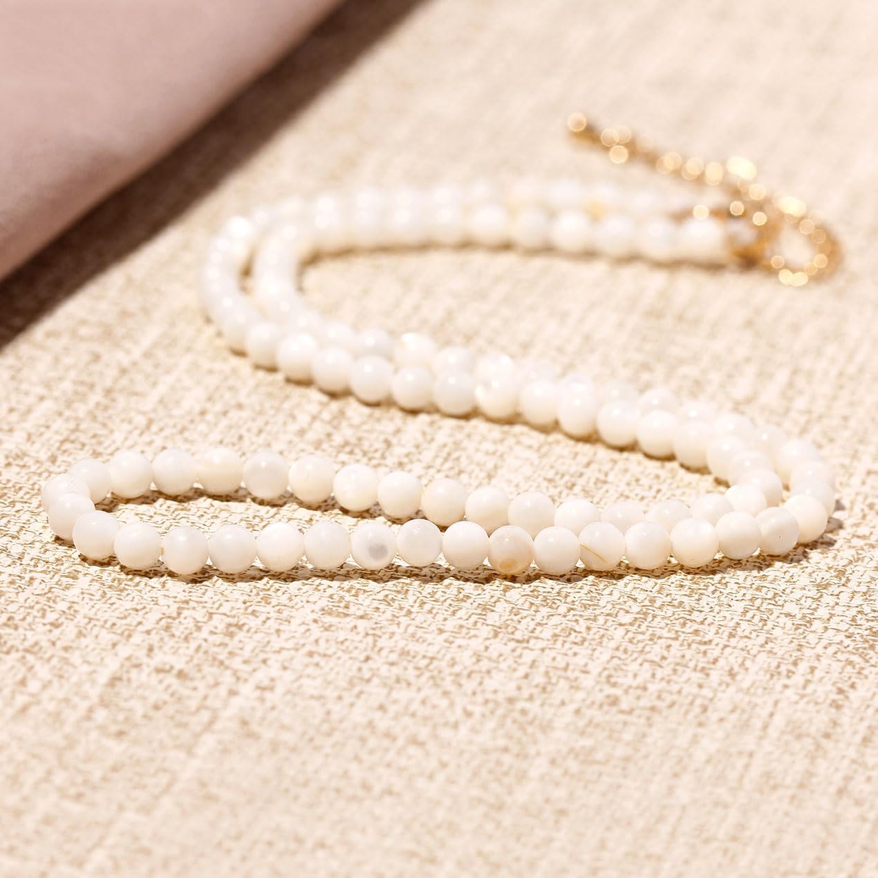 Simple Choker Necklace for Women Real Stone and Crystals Necklaces 4mm Beaded Choker Jewelry Meditation Gift for Women (16"+2") - Image 7