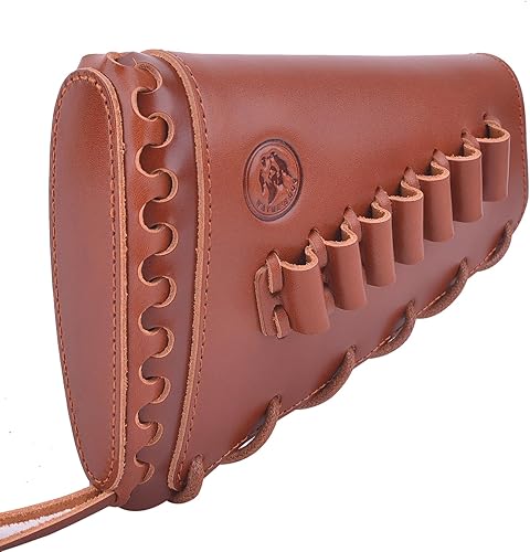 Almohadilla de cuero para mejilla de culata cosida a mano para rifle 38357 45-70 308 .22LR 12GA