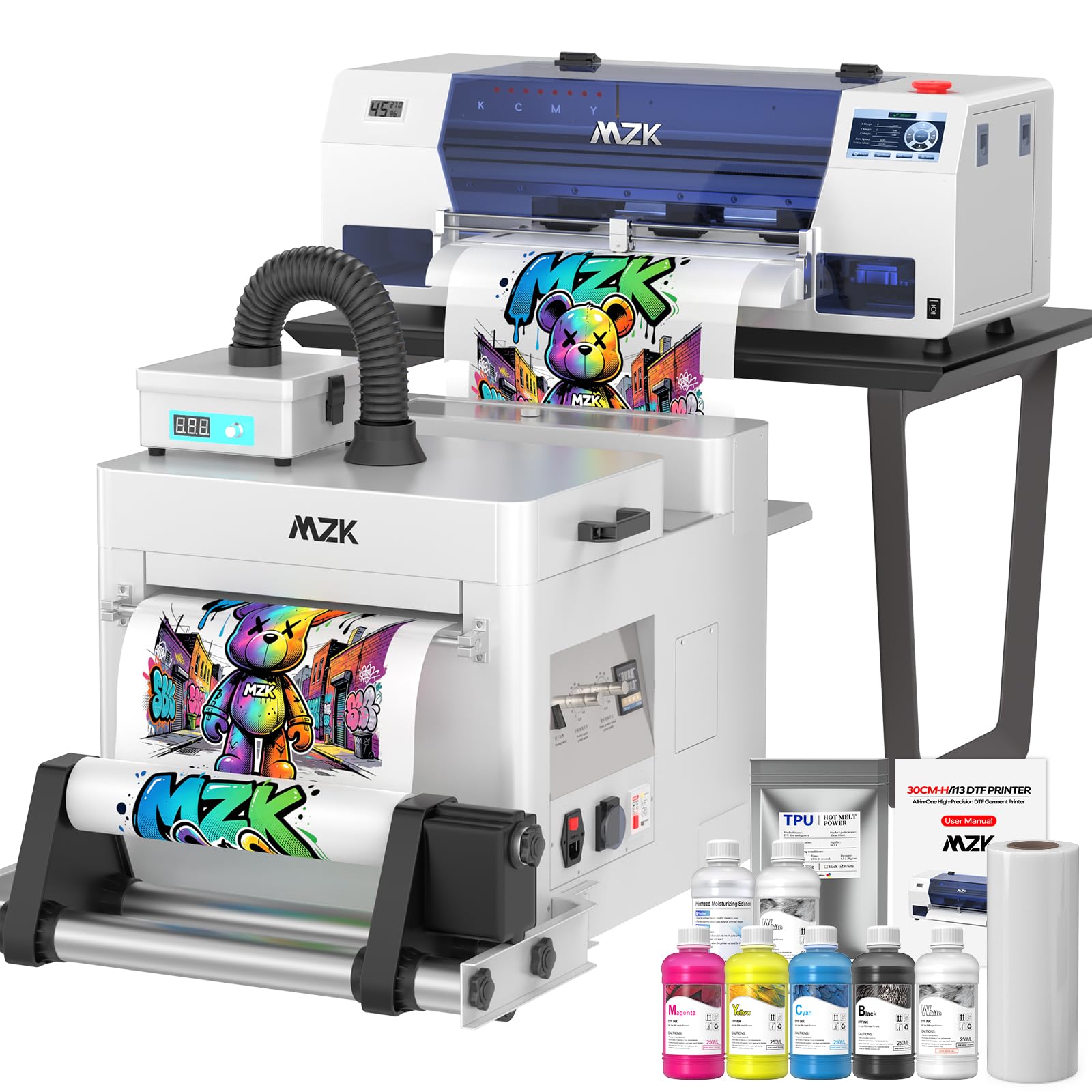 MZK Industrial A3 i3200 DTF Printer with Shaker, Laptop, and Purifier