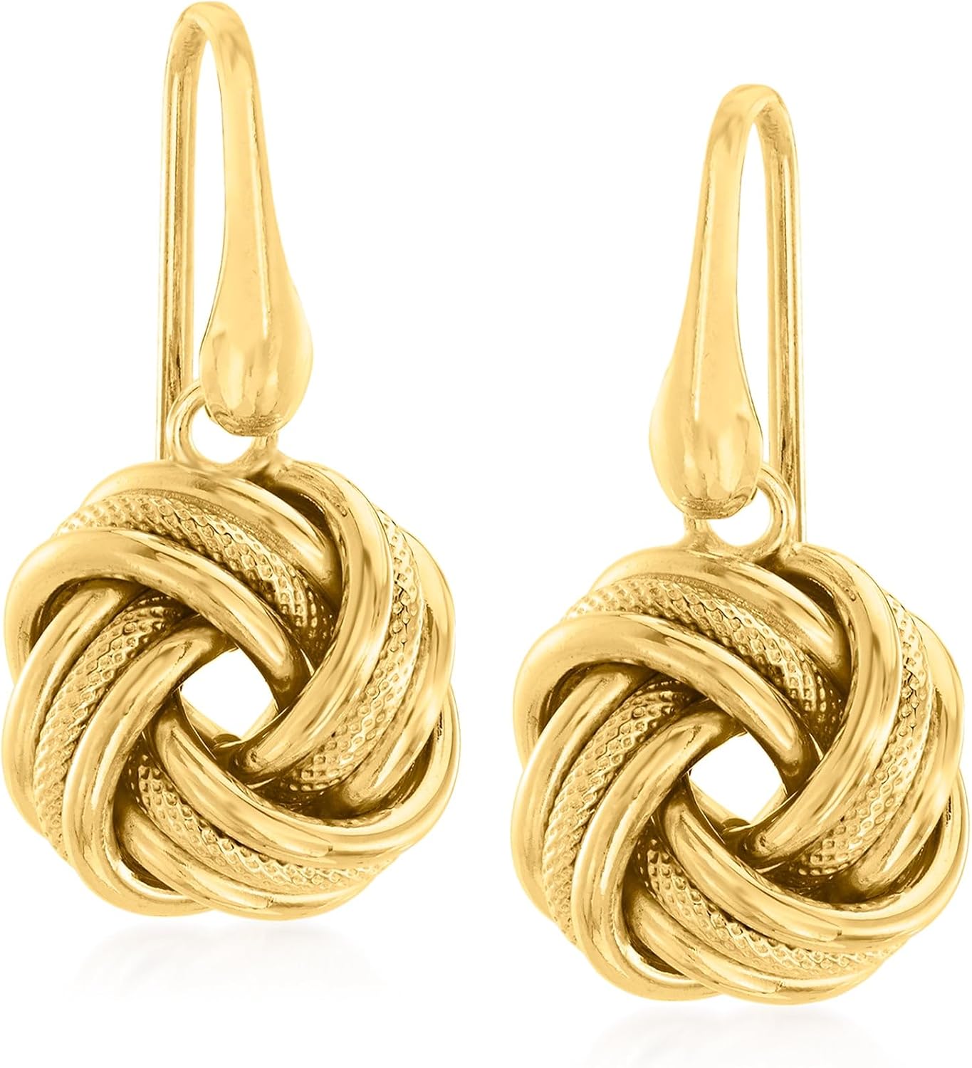 Ross-Simons 18kt Gold Over Sterling Love Knot Drop Earrings