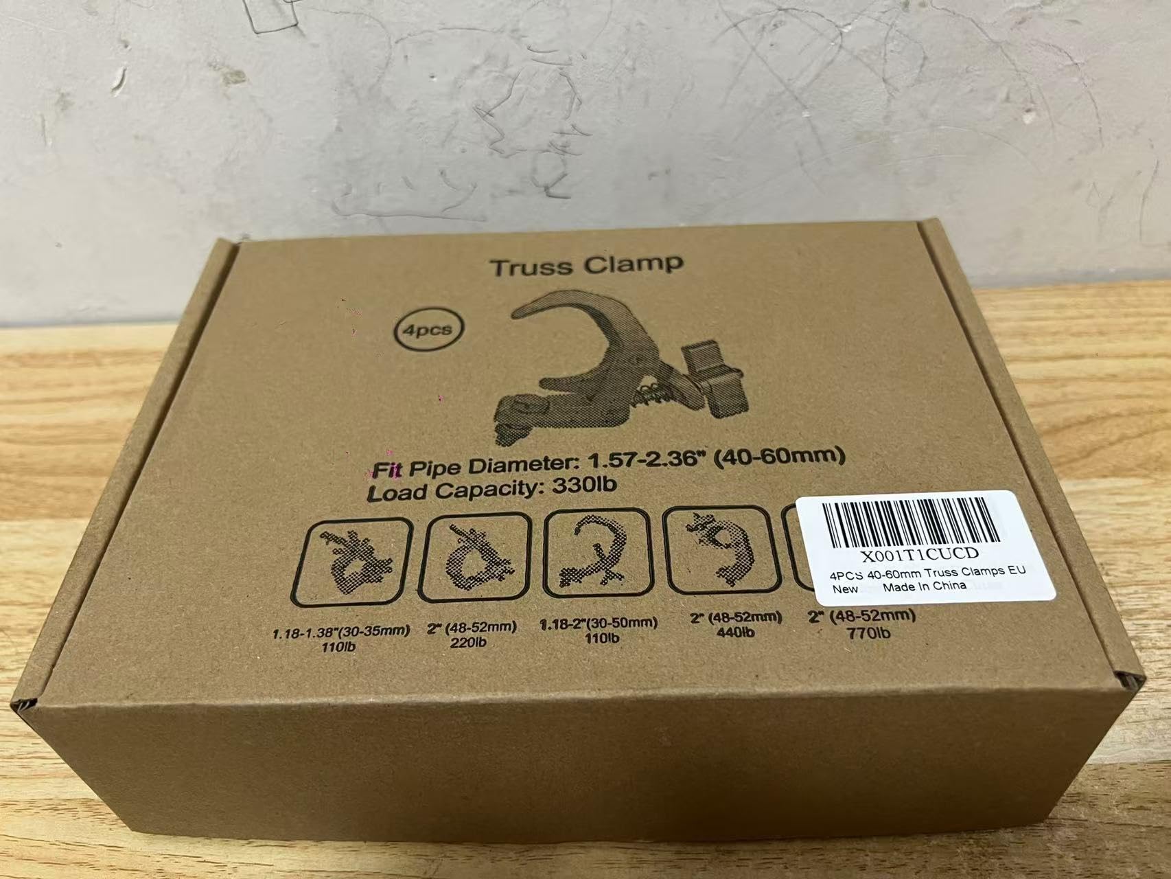 Traversen Klammern Bühnenlichtklemme 40-60mm, 4 Stück Eyeshot TUV starke Belastbarkeit 100kg Premium Pro Beleuchtungsklemmen, passend für 40mm 50mm 60mm Rohr Schnellspanner traversenklemmen