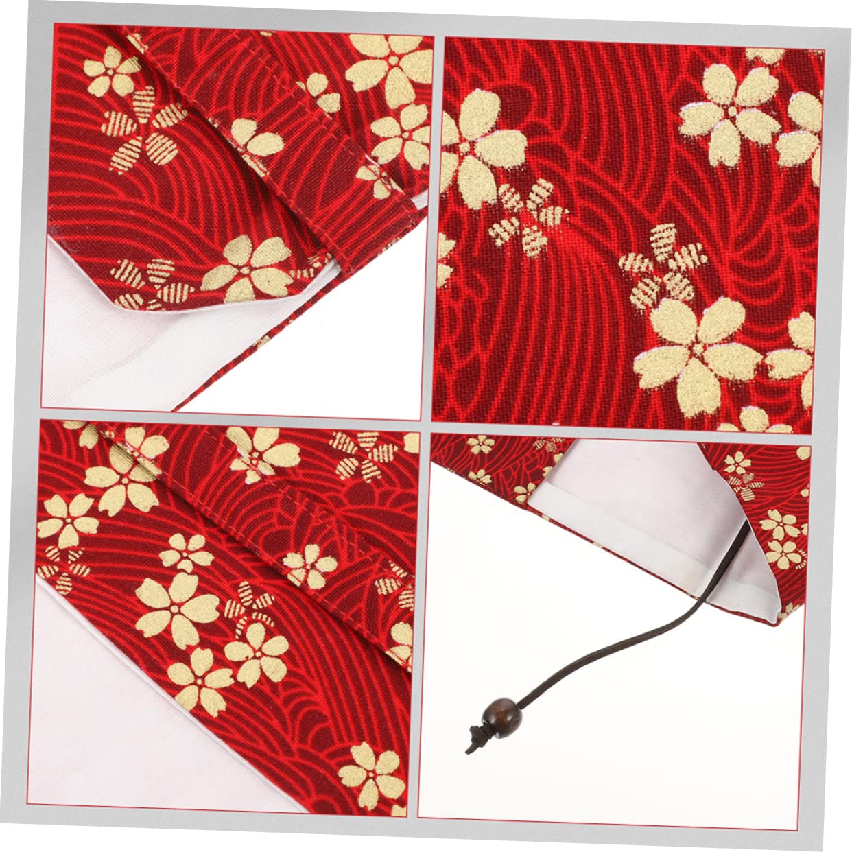 Lurrose 4 Pièces couverture de livre décor de livre en tissu manche de veste de livre pochette de manuels book sleeve bookcase protège-livre fait main pochette de livre décorative rouge
