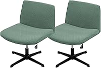 Vista 22 de Dimatic Fundas para Silla de Oficina sin Brazos Criss Cross Funda Ancha para Silla de Escritorio Funda Deslizable Elástica de Jacquard Silla Beige