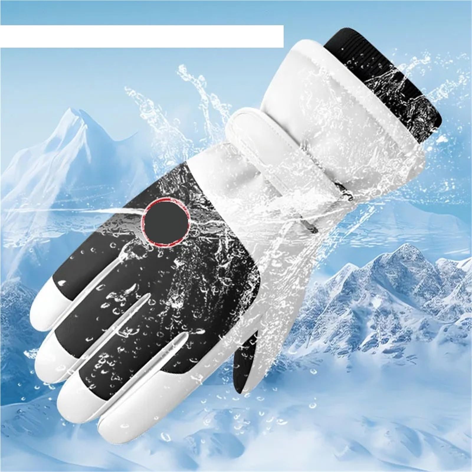 Guanti Da Neve Guanti da sci invernali caldi antivento con dita intere in velluto, for sport all'aria aperta, spessi, alpinismo, ciclismo
