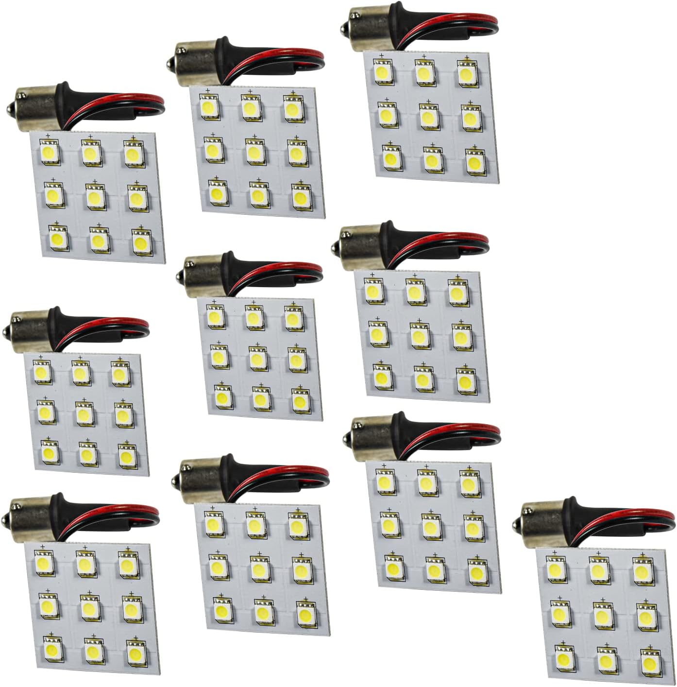 HQRP 10Pack BA15s Base 9 LEDs SMD 5050 LED Bulb