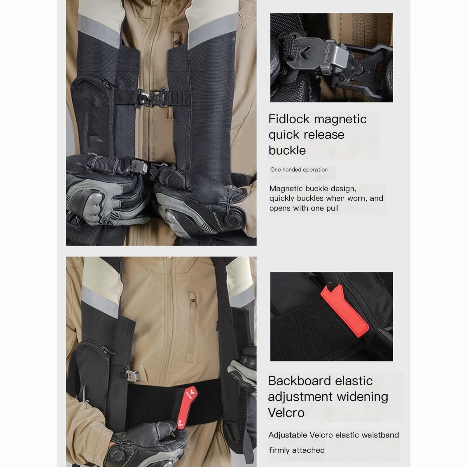 Gilet À Airbag De Moto Unisexe/Gilet À Air Gonflable Avec Des Airbags Au Cou Et À La Queue Veste D'équitation De Sac À Air Motocross(X-Large)