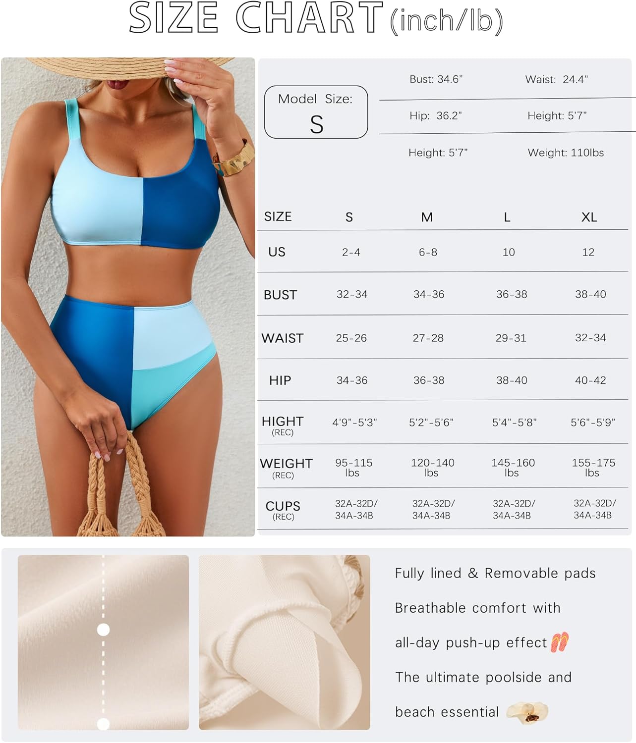 XUNYU Women Two Piece Swimsuit High Waisted Bikini Sets Tummy Control Bathing Suits Sporty High Cut Swim Suit Teen Girls 2026 - Image 6