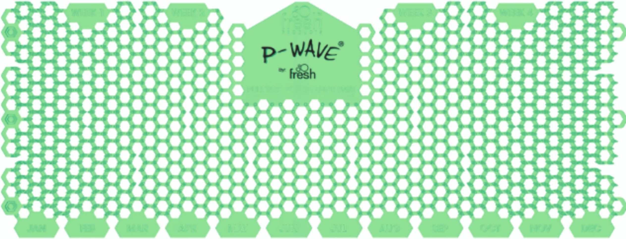 P-Wave 6 Pack Trough Urinal Screen Mats Scented, Large Size Fits All Types Of Trough Urinals, Deodoriser & Odour Neutraliser, Long Lasting, Anti-Splash Mats with Slanted Bristle, Cucumber & Melon