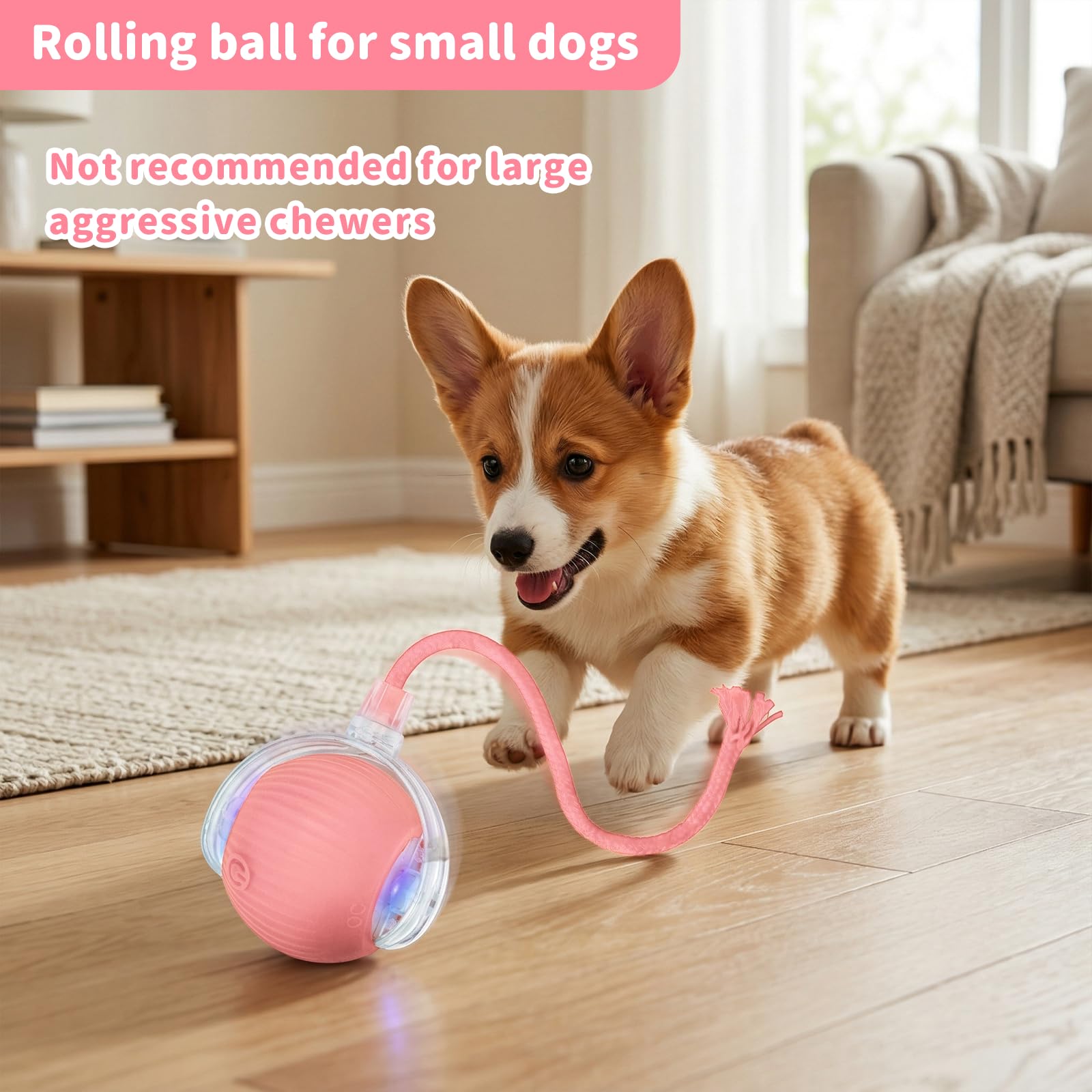 Juguete masticable automático interactivo para gatos activos, color rosa