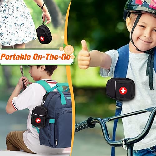 Miniatura 5 de SITHON Bolsa de transporte de medicamentos aislada, organizador de medicamentos de viaje pequeño, bolsa médica de emergencia para Auvi Q, aerosol